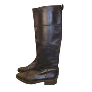Nordstrom Black Riding Boots 7 EU 38 Italy Tall Leather Boots